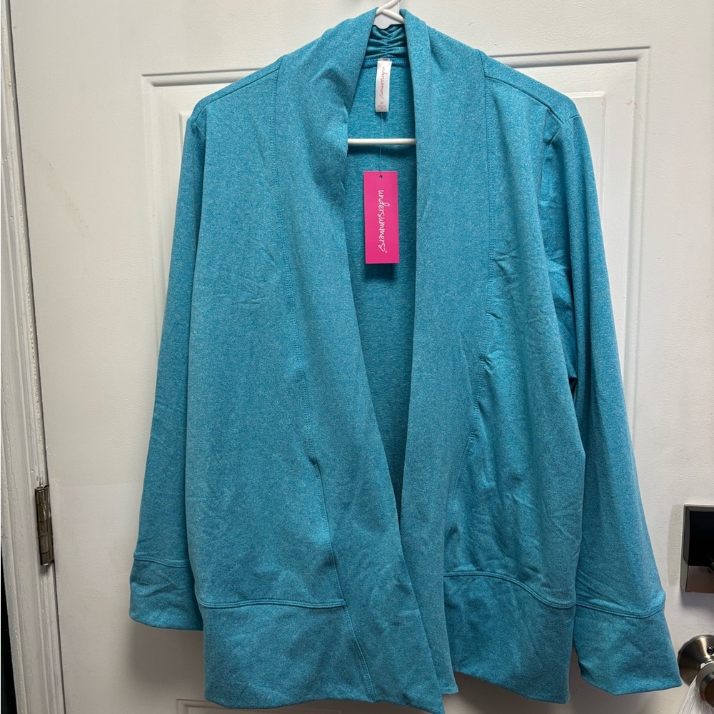 Apt. 9 Women's Teal Open-Front Cardigan new w tags 2xl heavy weight with pockets